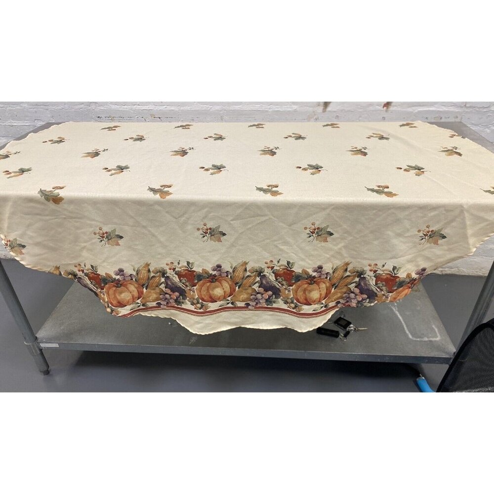 Thanksgiving Tablecloth Autumn Fall Harvest Fabric 70x68 in